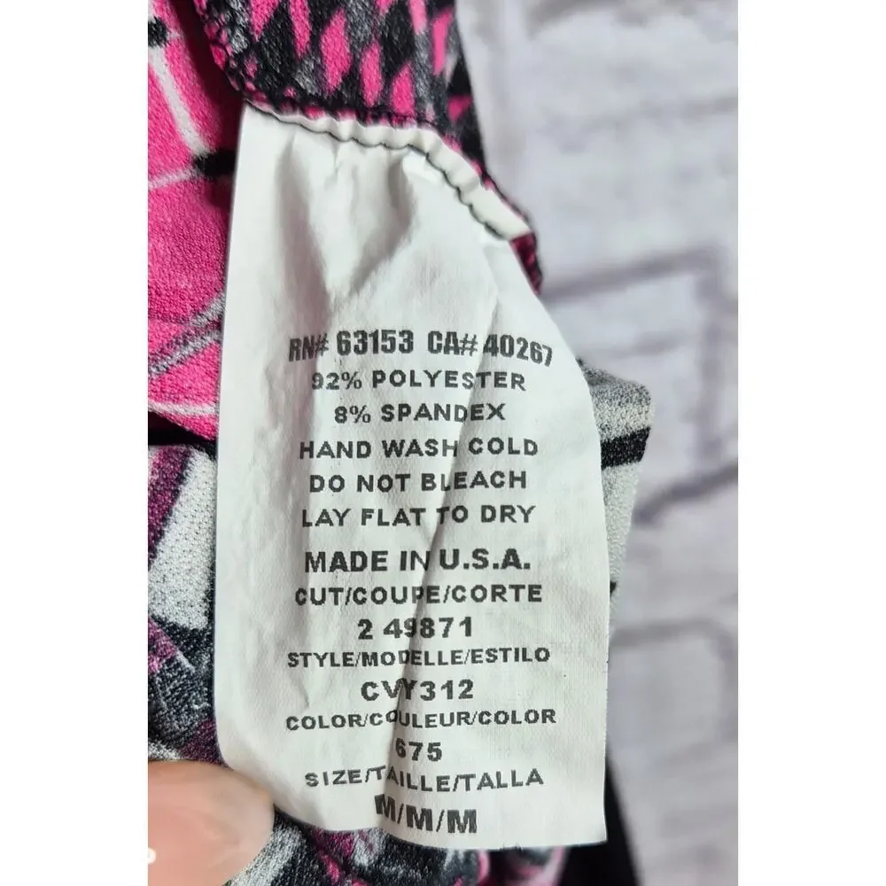 Vintage Y2K Rampage Psychedelic Abstract Handkerchief Hem Skirt pink black retro